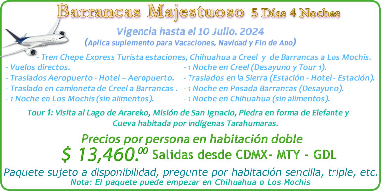 Venta especial de liquidacion Barrancas del Cobre Chihuahua Mexico 1